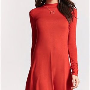 Mock-Neck Swing Dress
